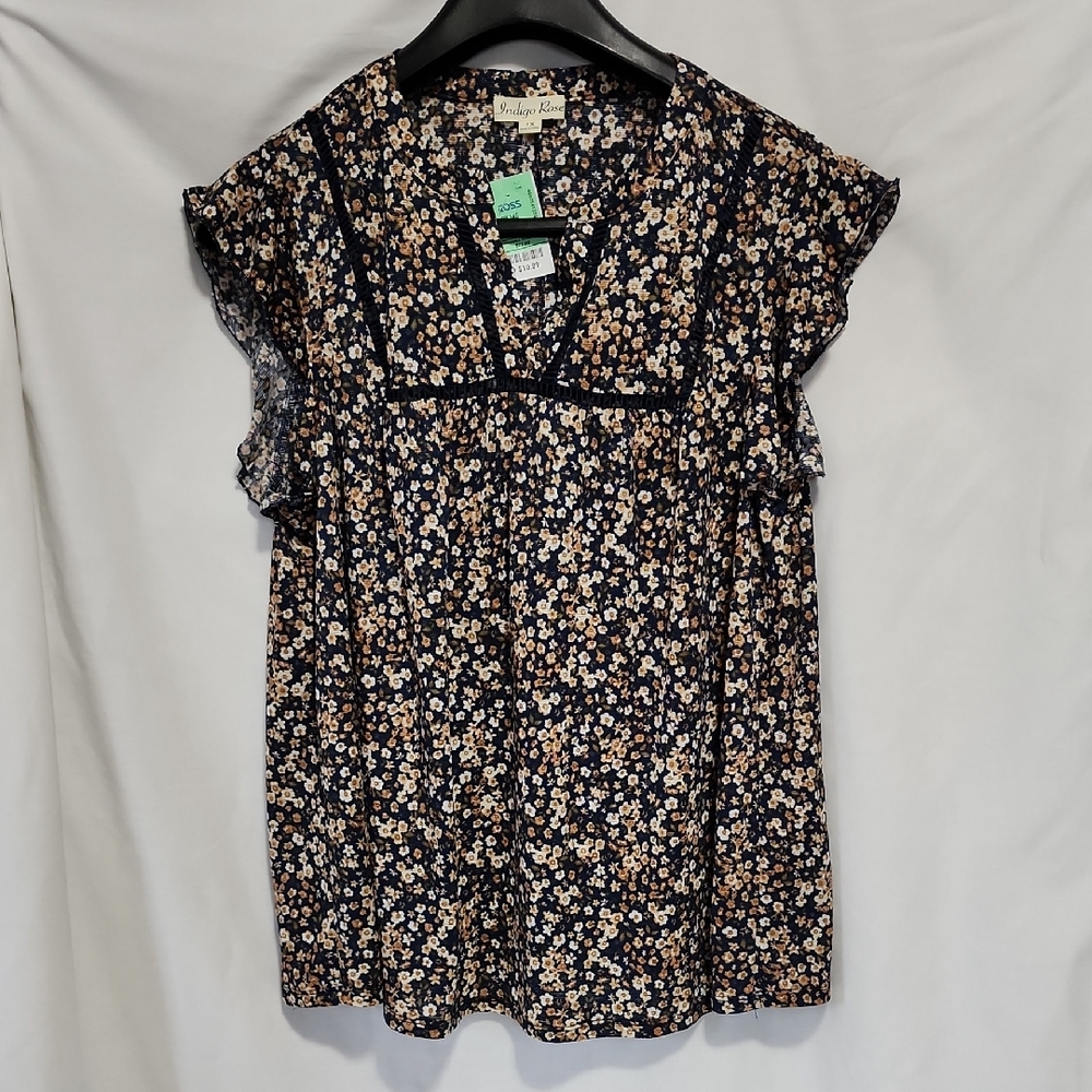 Floral Ruffle Sleeve Top